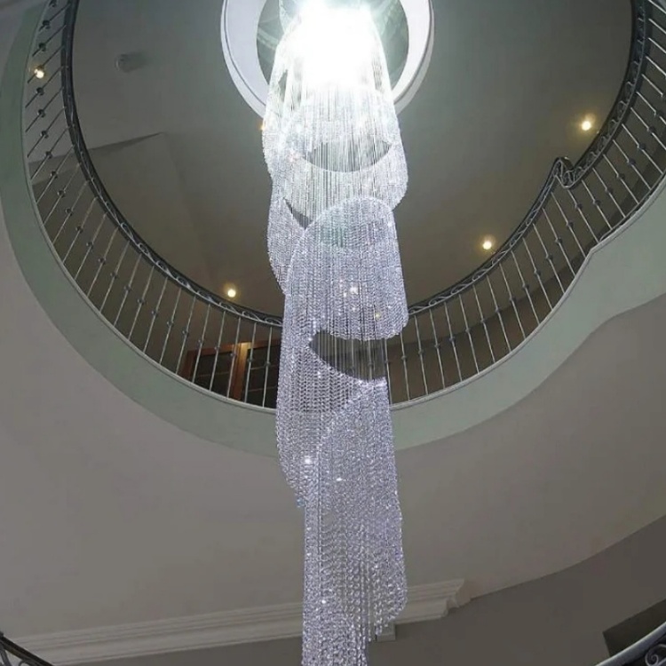 Overall view of the spiral staircase crystal ribbon